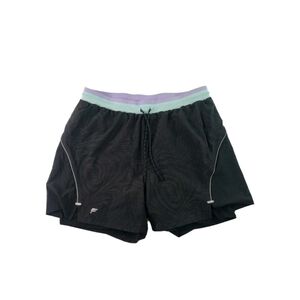 Fabletics Black Shorts with Lavender Waistband Athletic Size L